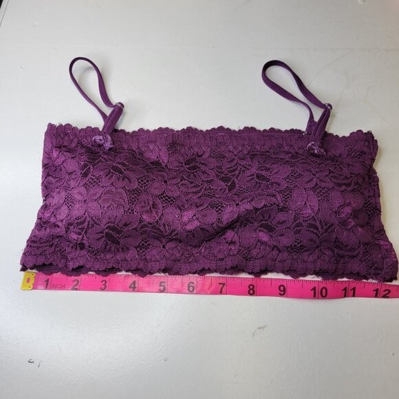 Sexy Purple Bralette Crop Top Lace Bandeau Adjustable Straps Removable Pad - NEW - Picture 5 of 12